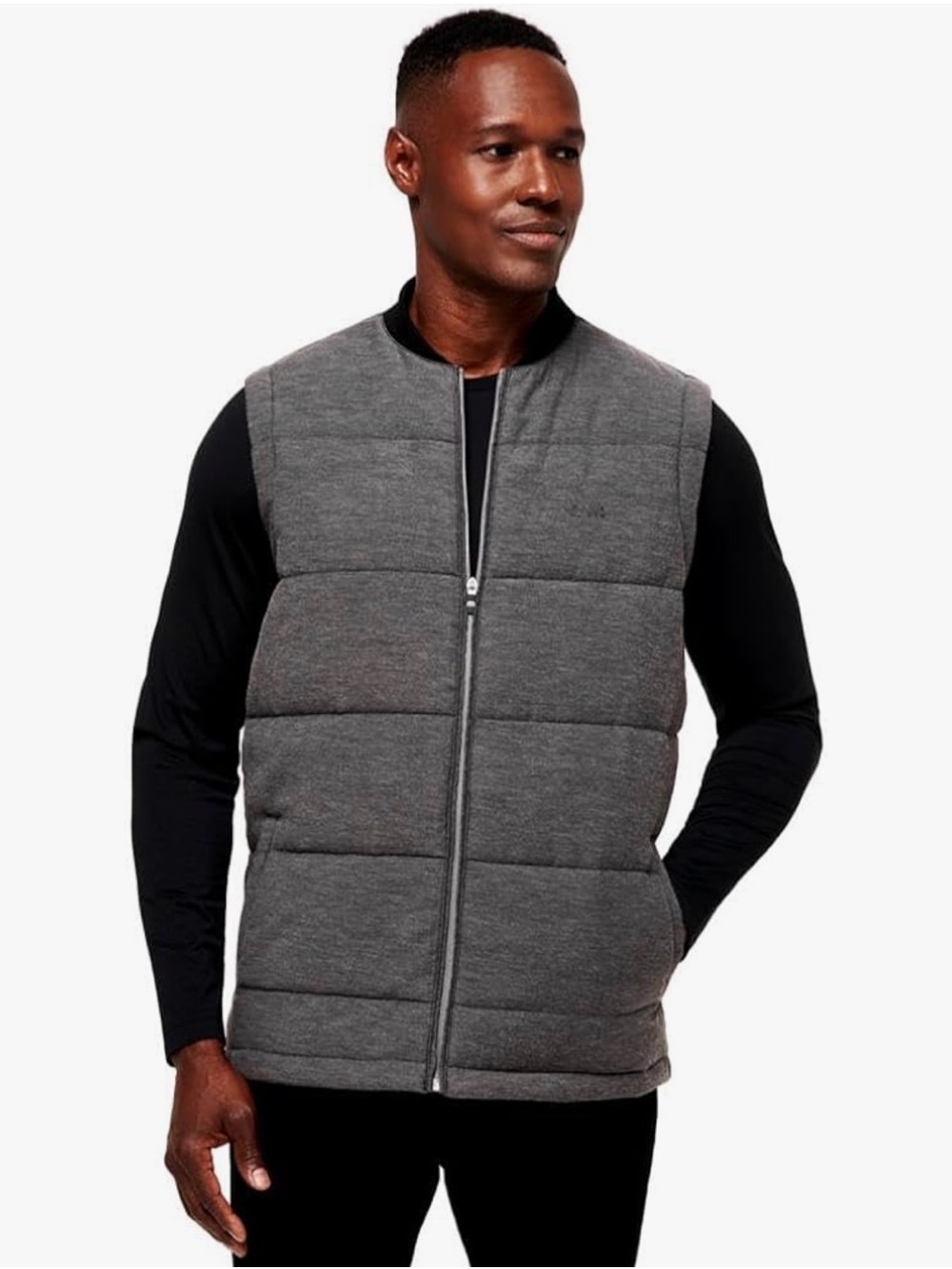 Travis Mathew Men's Cold Weather Quilted Puffer Vest - Grey